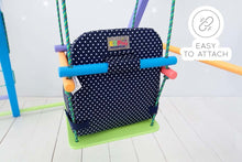 Load image into Gallery viewer, EZPlayToys Panda Swing Insert is easy to attach and setup