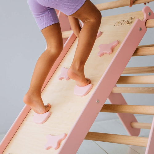 Pikler Climbing Set: Foldable Triangle + Arch + Slide Board