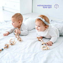 Load image into Gallery viewer, EZPlayToys Bonobo Premium Baby Gym features detachable natural wood toy set for babies