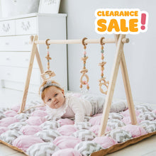 Load image into Gallery viewer, EZPlayToys Bonobo Premium Baby Gym - Baby playing on soft playmat with Bonobo premium baby gym