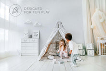 Load image into Gallery viewer, EZPlayToys Panda Teepee Tents designed for fun play in and around the teepee for babies to toddlers
