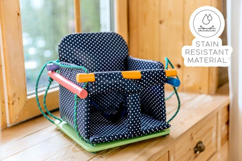 EZPlayToys Panda Swing Insert features stain resistant child friendly material