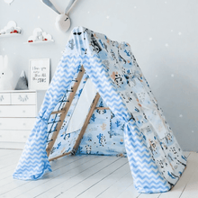 Load image into Gallery viewer, EZPlayToys Panda Teepee Tent - Blue option

