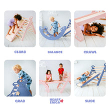 Load image into Gallery viewer, Pikler Climbing Set: Foldable Triangle + Arch + Slide Board
